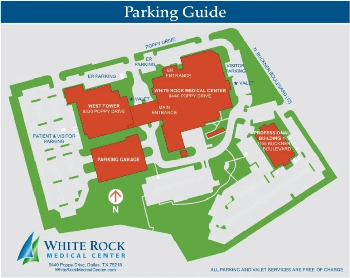White Rock Medical Center Parking Map